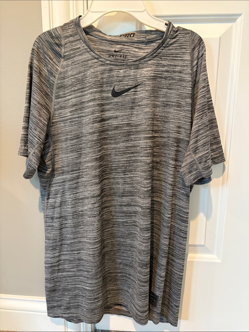 Nike Men’s Gray Heather Dri-FIT Short Sleeve Workout Tee - very good condition
